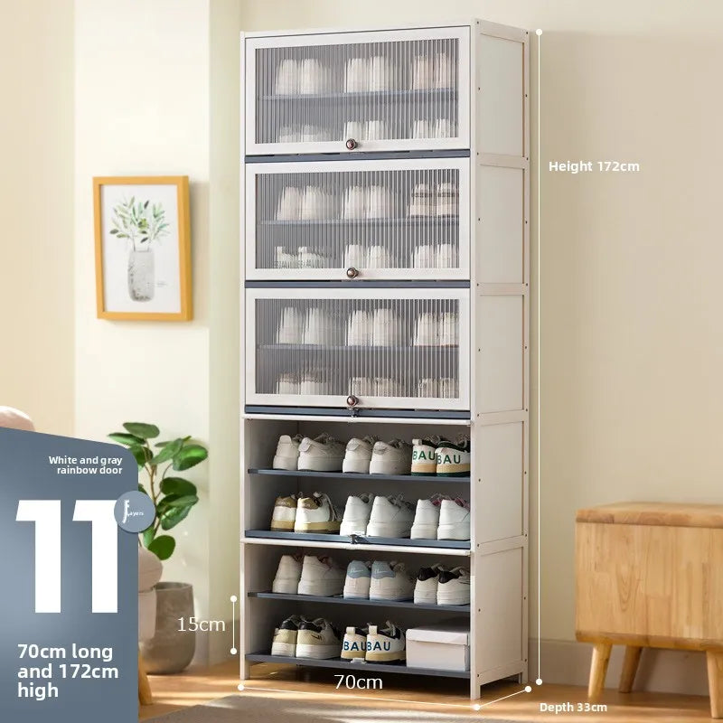 Multi-Layer Shoe Cabinet with Dustproof Large-Capacity Design