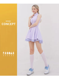 New Summer Women Tennis Polo Dress Zipper Collar Slim Golf Tennis Dress Lady Sleeveless Lace Ruffle Golf Skirts with Inner Short - Buy online at  Vibe In Cart.