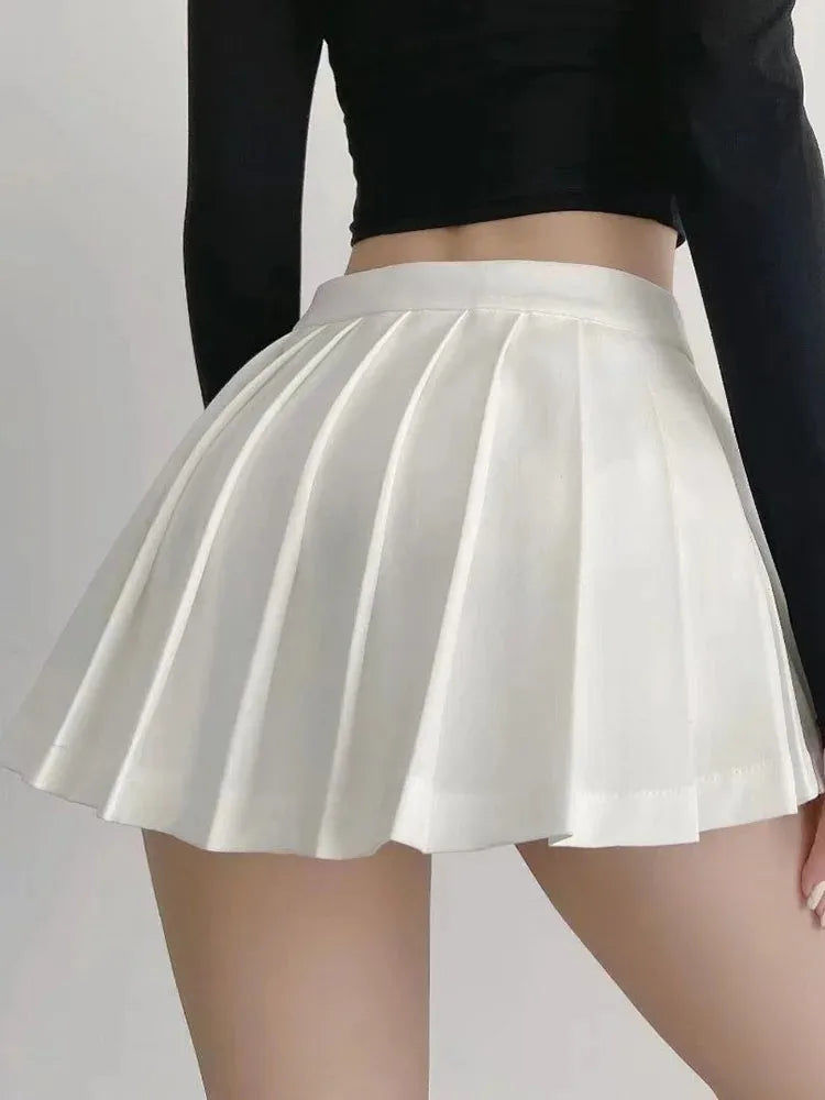 Spice girl pleated skirt female pure color small short skirt summer new Korean version JK college wind high waist mini skirt - Buy online at  Vibe In Cart.