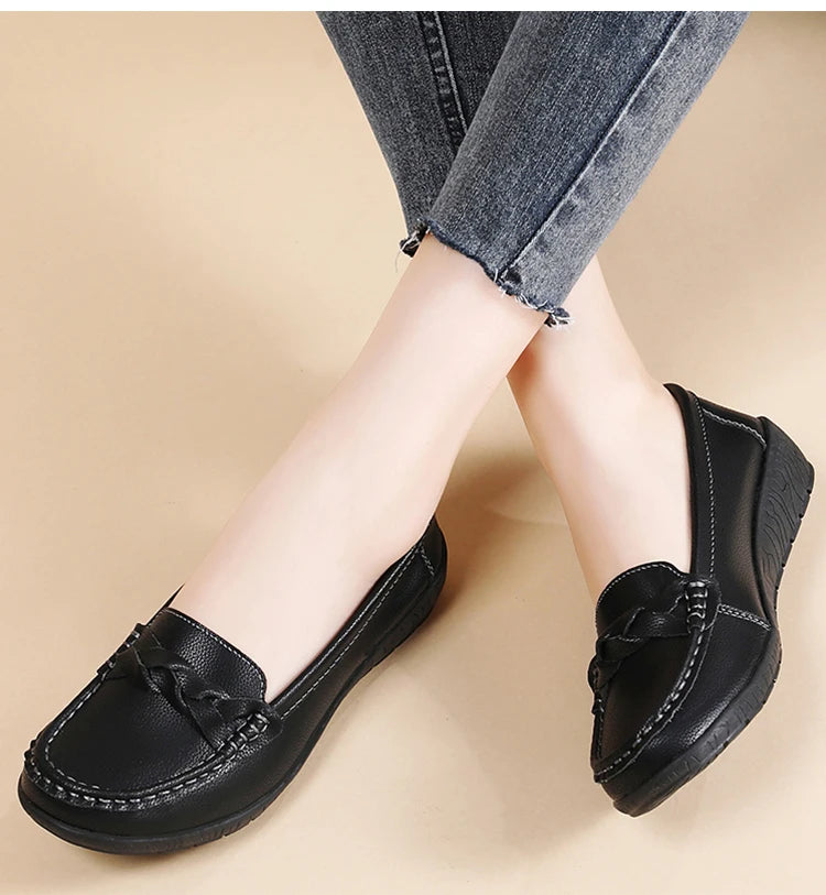 Women Shoes Soft Leather Women's Loafer 2025 New Flats Slip On Casual Shoes Flat Shoes Women White Footwear Zapatos De Mujer - Buy online at  Vibe In Cart.