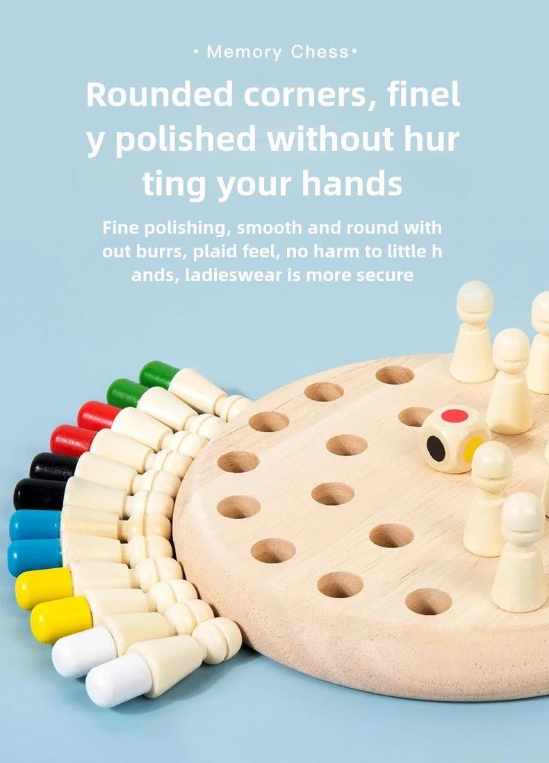 Wooden Memory Match Stick Chess Color Game Board Puzzles Montessori Educational Toy Cognitive Ability Learning Toys For Children