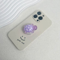 Luminous Plastic Turtle Phone Holder With Expanding Stand And Finger Grip