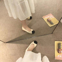 2025 New Round Bow Comfortable Casual Flat Bottomed Shallow Mouth Women's Single Shoes Silk Color Blocked Women's Single Shoes - Buy online at  Vibe In Cart.