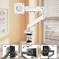 Adjustable Gas Spring Single Monitor Arm for 13-32 Inch Screens with Clamp Stand