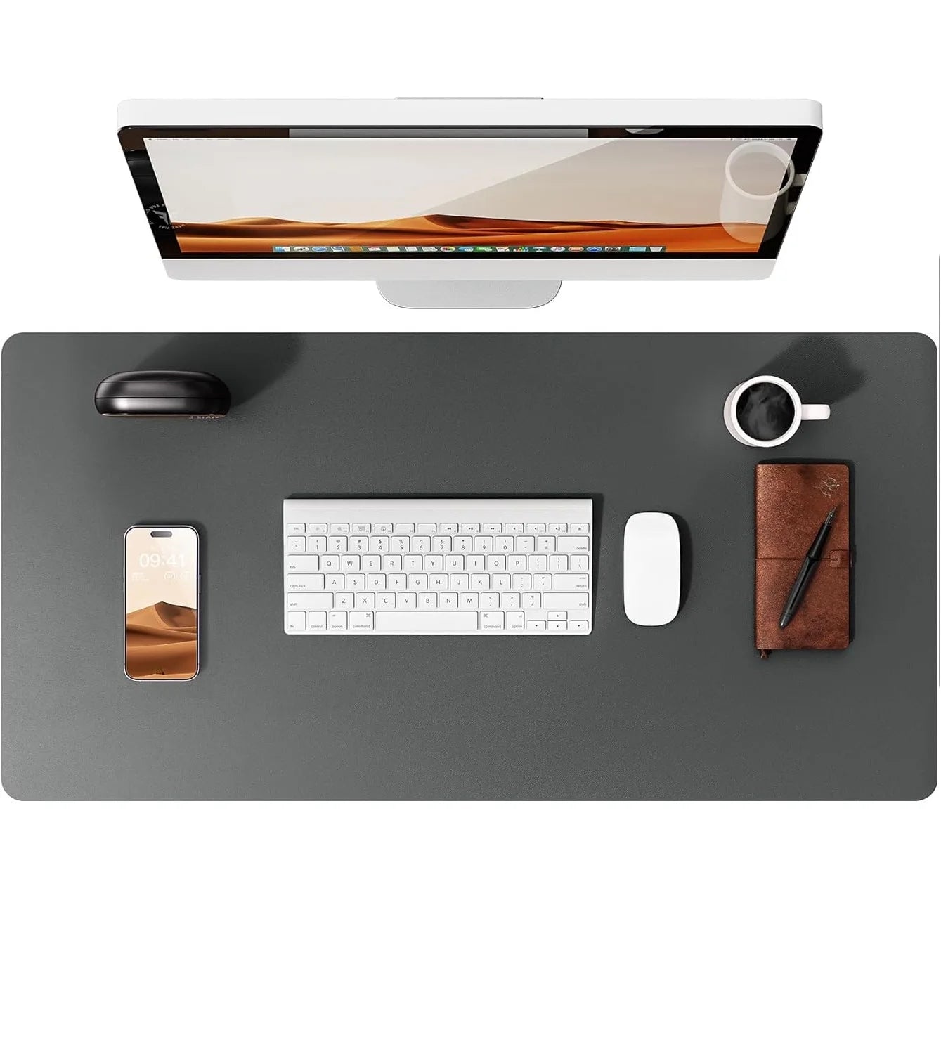 Large Non-Slip PU Leather Office Desk Mat for Mouse and Laptop Pad