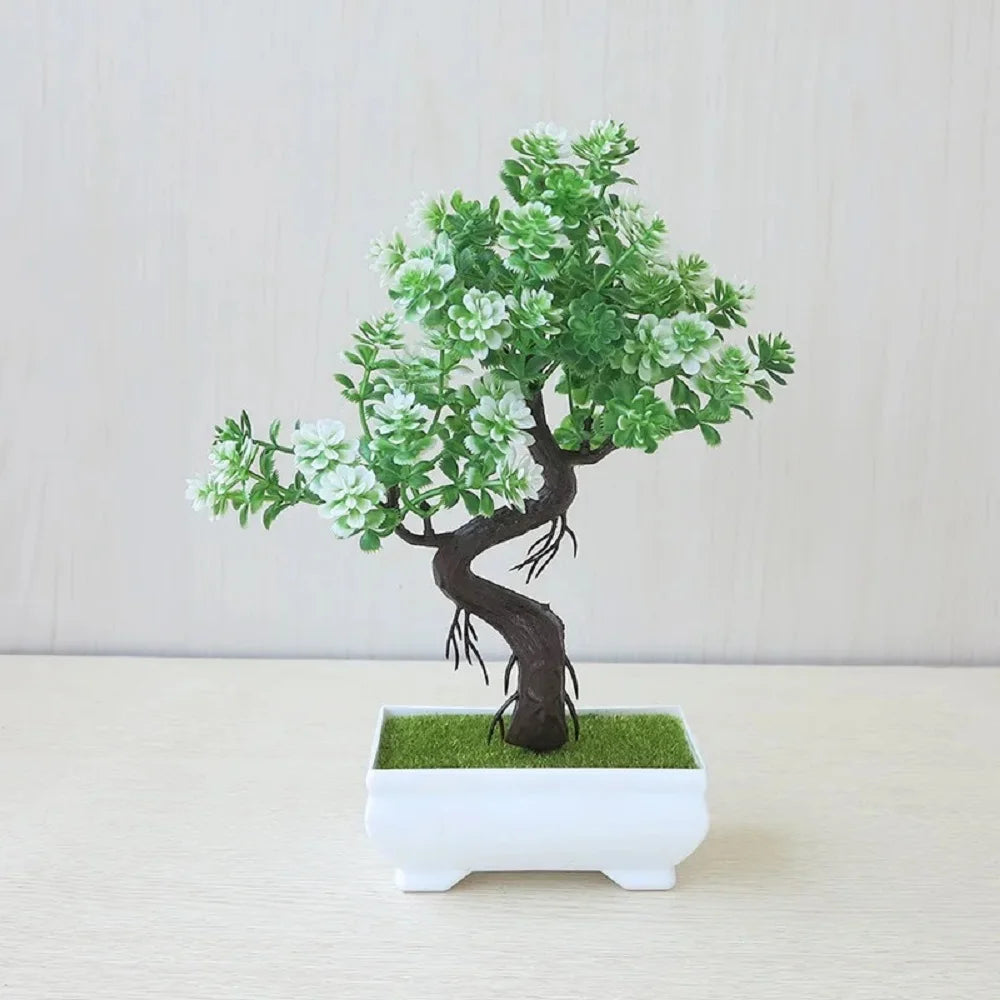 Artificial Plastic Potted Bonsai Tree for Desktop Decoration