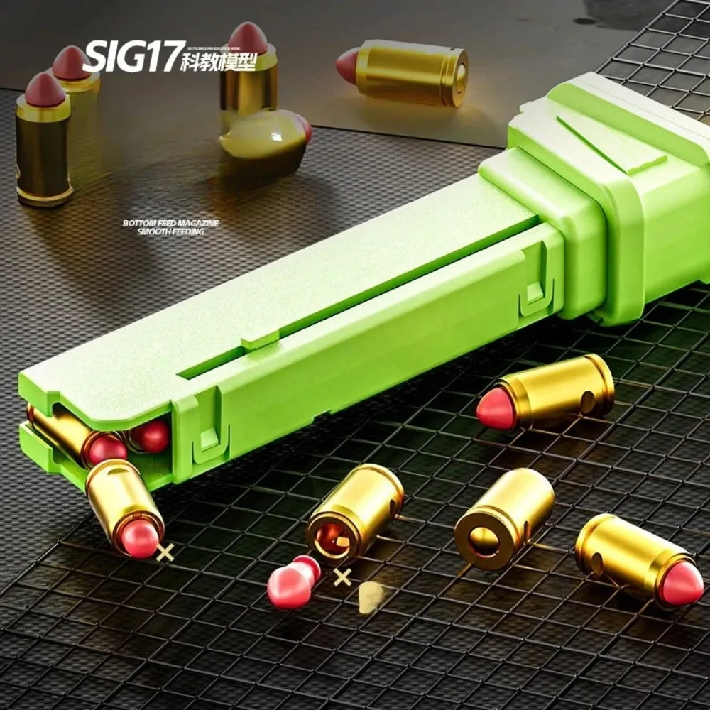 Continuous Firing Building Block Toy Gun Shell Throwing  Airsoft Blowback Empty Hanging Pistol Outdoor CS Weapon for Boys Adult - Buy online at  Vibe In Cart.