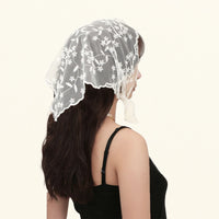 Adult Women's Triangular Lace Polyester Hair Scarf Accessory