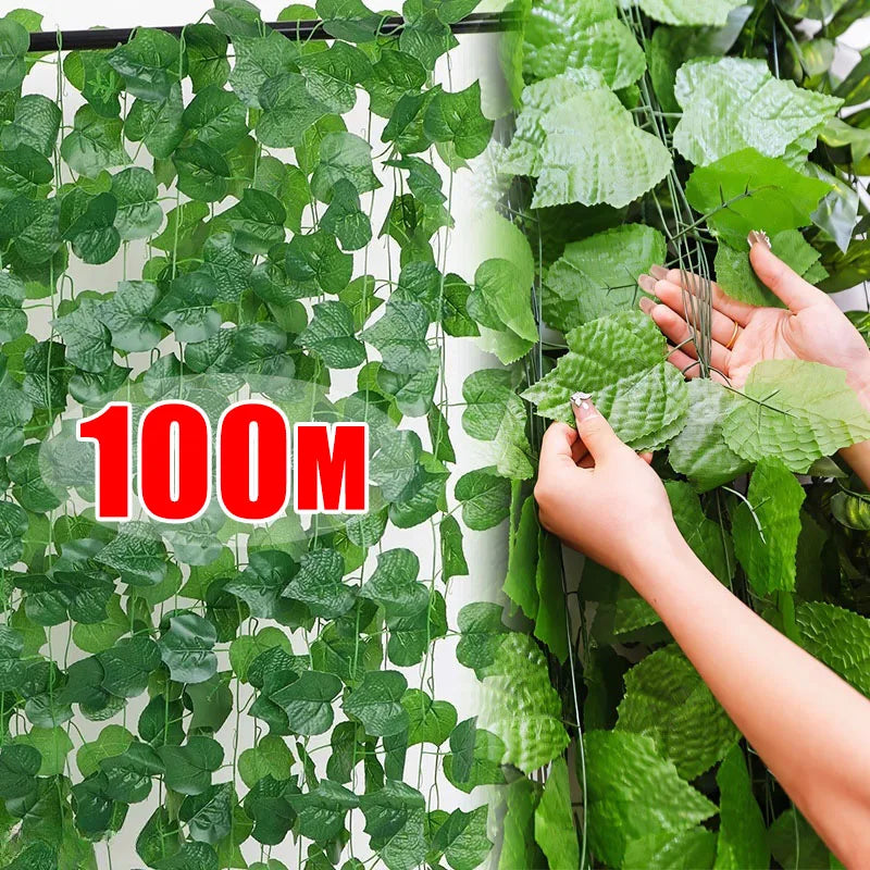 Artificial Plant Green Ivy Leaf Garland Silk Wall Hanging Vine Home Garden Decoration Wedding Party DIY Fake Wreath Leaves - Buy online at  Vibe In Cart.