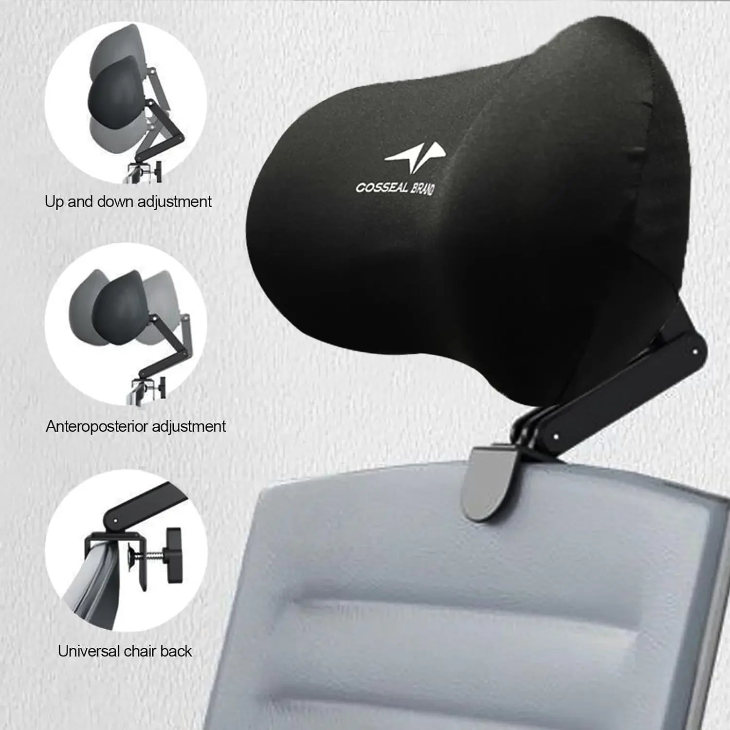 For Ergonomic Office Chair Headrest Attachment Universal, Sponge Head Pillow Adjustable Height & Angle, Upholstered Headrest GZ - Buy online at  Vibe In Cart.