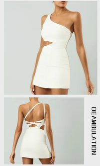 Women's Slim Fit Sleeveless Tennis Dress in Nylon Elastane with Chest Pads