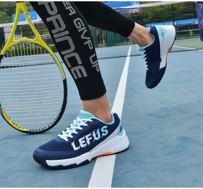 Unisex Lace-Up Tennis Shoes Breathable And Shock-Absorbent