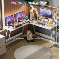 Gaming Desk L Shaped Corner Computer Desk, Home Office Desks Writing Workstation with Large Monitor Stand Easy to Assemble - Buy online at  Vibe In Cart.