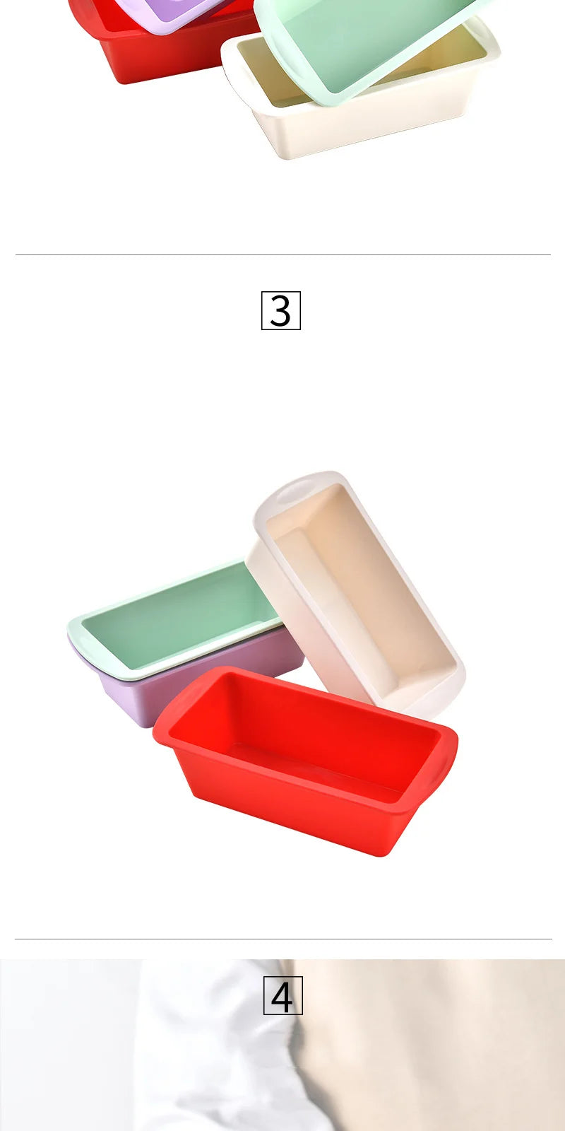 1/4Pcs Household Rectangular Silicone Mold Candy Toast Mould Easter Bread DIY Kitchen Supplies Cake Bakeware Pan Baking Tools - Buy online at  Vibe In Cart.