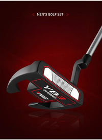 Men's Right-Handed Golf Putter with Aiming Line in Black and Red