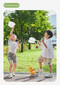 Air Discs Launcher Childern Toys Indoor Outdoor Games Soaring Machine Flying Disc Saucer Foot Launcher Kids Jump Spoorts Toy