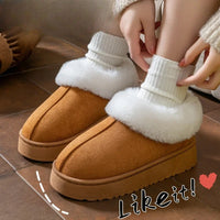Anti-slip Shoe Thick Plush Snow Boots 2025 New Women Faux Suede Platform Fur Winter Boots Woman Slip On Warm Cotton Padded Shoes - Buy online at  Vibe In Cart.