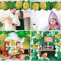 Artificial Tropical Palm Leaves Hawaiian Luau Jungle Party Golden Stems Leaf Decoration Table Wedding Birthday Decor Fake Plants - Buy online at  Vibe In Cart.