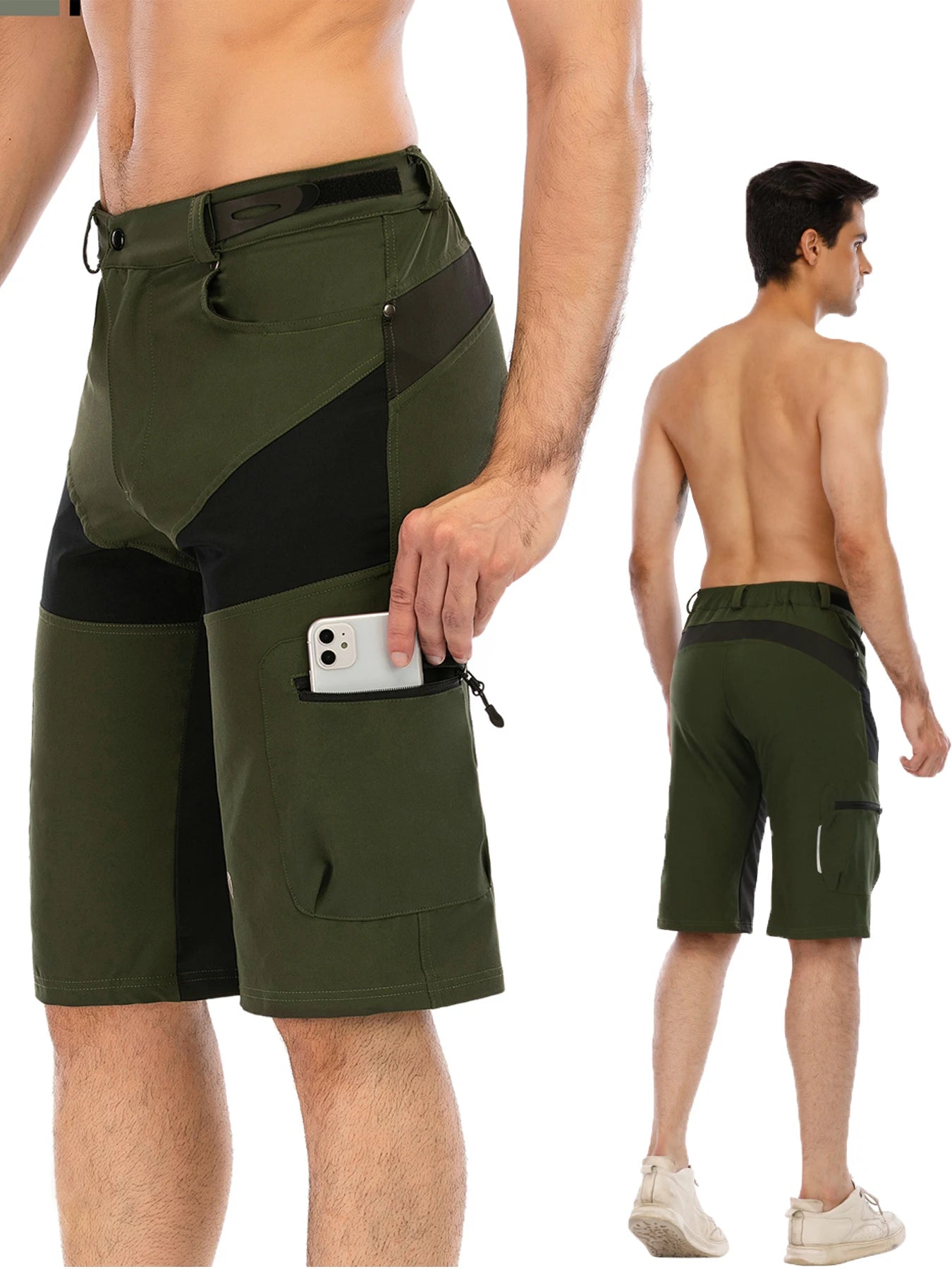 Gym Shorts Man Mountain Bike Shorts Stretch MTB Shorts Quick Dry with Zipper Pocket Suitable for Running，Hiking，Camping - Buy online at  Vibe In Cart.