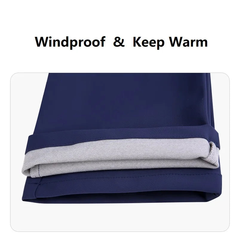 Women's High Waist Fleece Golf Pants Windproof Flared