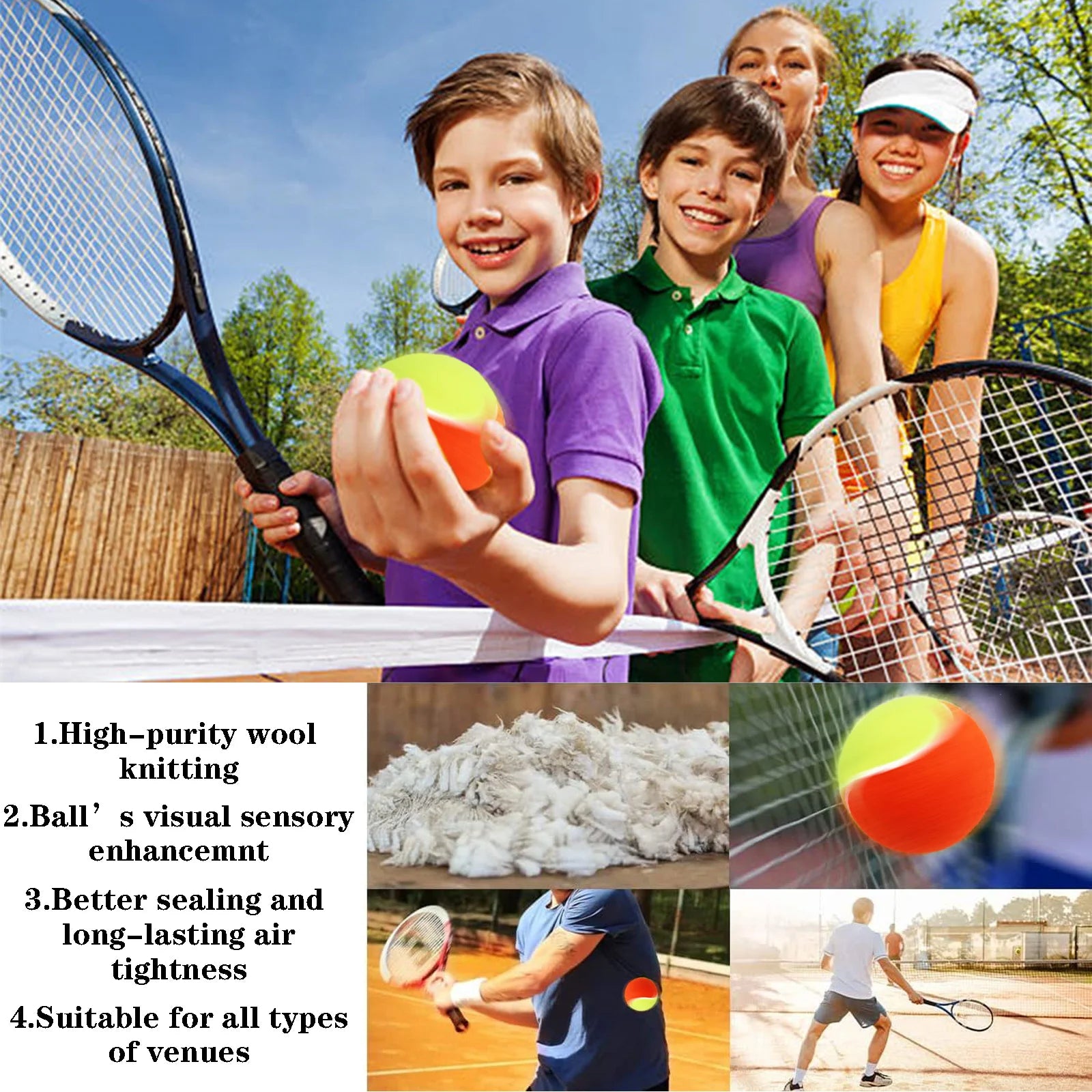 Tennis Balls for Kids 6pcs Soft Elastic Low Compression Pressureless Training Ball with Carry Bag for Youth Beginner Practice - Buy online at  Vibe In Cart.