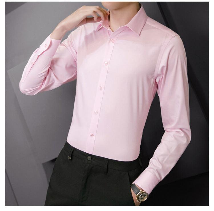 New Plus Size Men Solid Color Business Shirt Fashion Classic Basic Casual Slim White Long Sleeve Shirt Brand Clothes - Buy online at  Vibe In Cart.