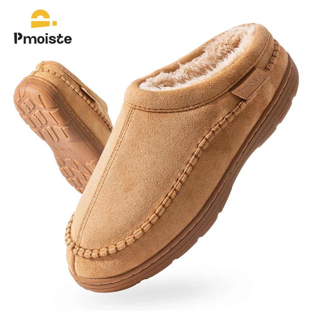 Pmoiste Soft Faux Suede House Slippers Men Comfortable Warm Cushion Designer Mark Line Living Room Shoes Slip-on Winter Indoor - Buy online at  Vibe In Cart.