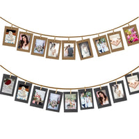 10Pcs DIY Craft Paper Photo Frame With Clips and Rope Wall Photo Frame Hanging Picture Album Home Decor Wedding Happy Birthday - Buy online at  Vibe In Cart.
