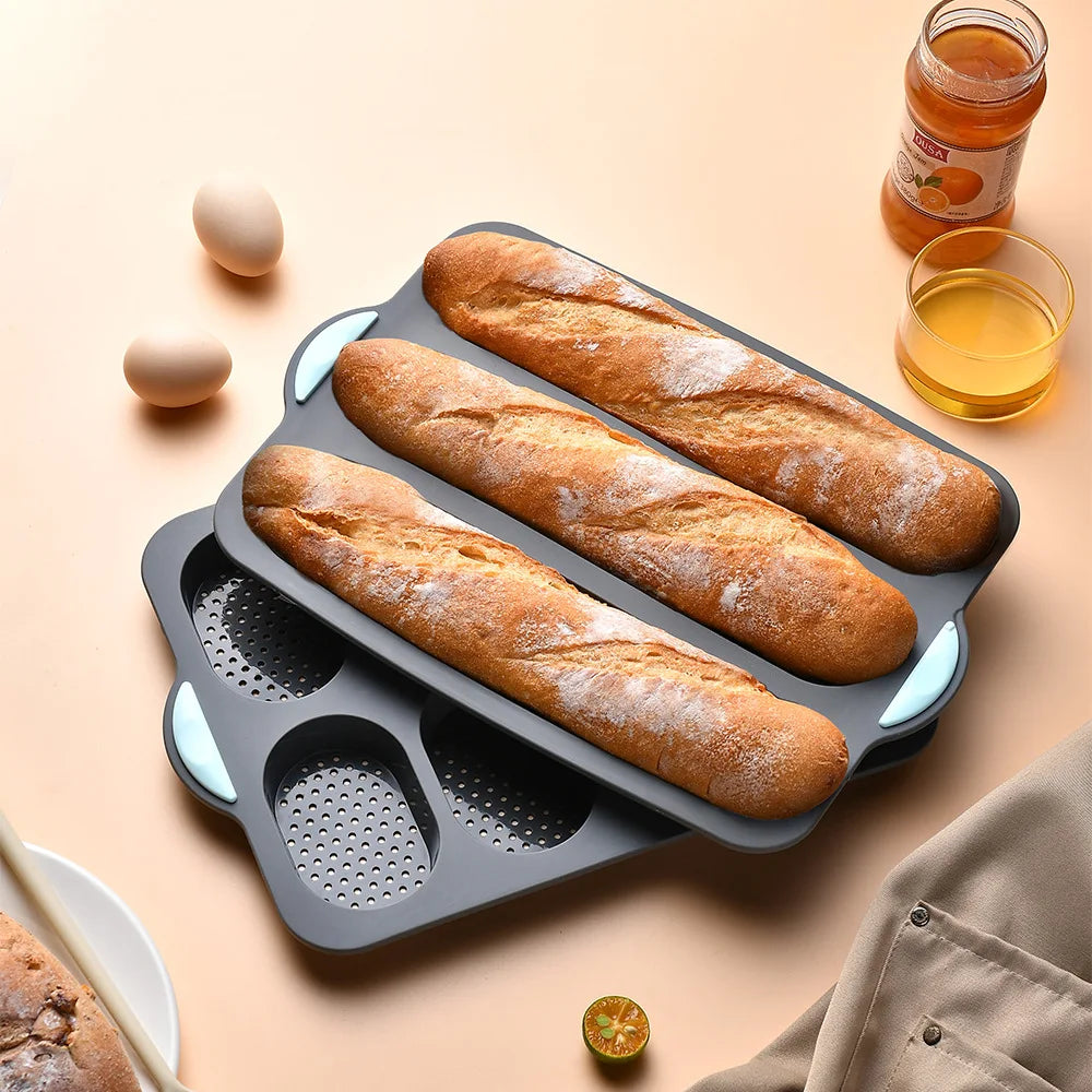 Silicone Baking Mold 3 & 8 grid Nonstick Loaf Pan Resistant Bakeware for Homemade Bread Sausage Roasting - Buy online at  Vibe In Cart.