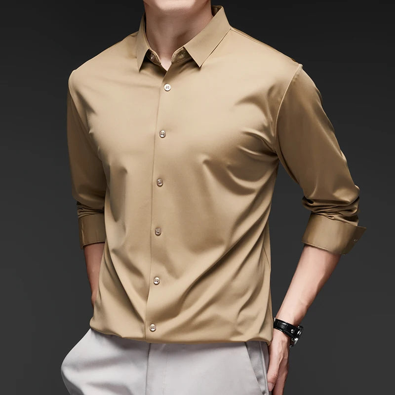 Men's Ultra-Stretch Long-Sleeve Business Formal Shirt