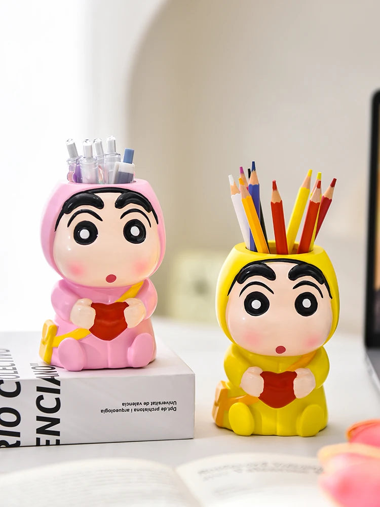 Resin Desk Pen Holder With Lovers Style For Office Storage