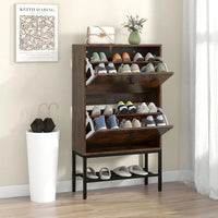 Sturdy Shoe Storage Cabinet, Freestanding Organizer with 2 Drawers, Adjustable Shelves, Slim Shoe Rack for Home Entryways in Rus - Buy online at  Vibe In Cart.