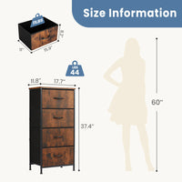JHK Dresser For Bedroom With 4 Fabric Drawers Nightstand Wardrobe Steel Frame Closet For Clothes Storage Cabinet Of Furniture - Buy online at  Vibe In Cart.