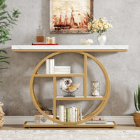 4-Tier Industrial Console Table, 41.3-Inch Metal for Entryway