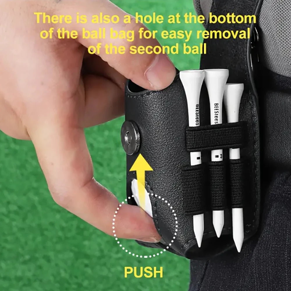 Mini PU Golf Ball Waist Holder Storage Pouch, 1 Piece