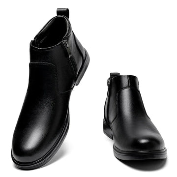 Fashion Brogue Chelsea Men Boots Classical Style Leather Ankle Boots Genuine Leather Mens Winter Plush Snow Botas Walking Shoes - Buy online at  Vibe In Cart.