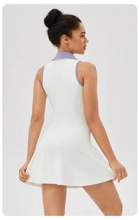 Women's High Stretch Tennis Dress with Shorts and Tummy Control