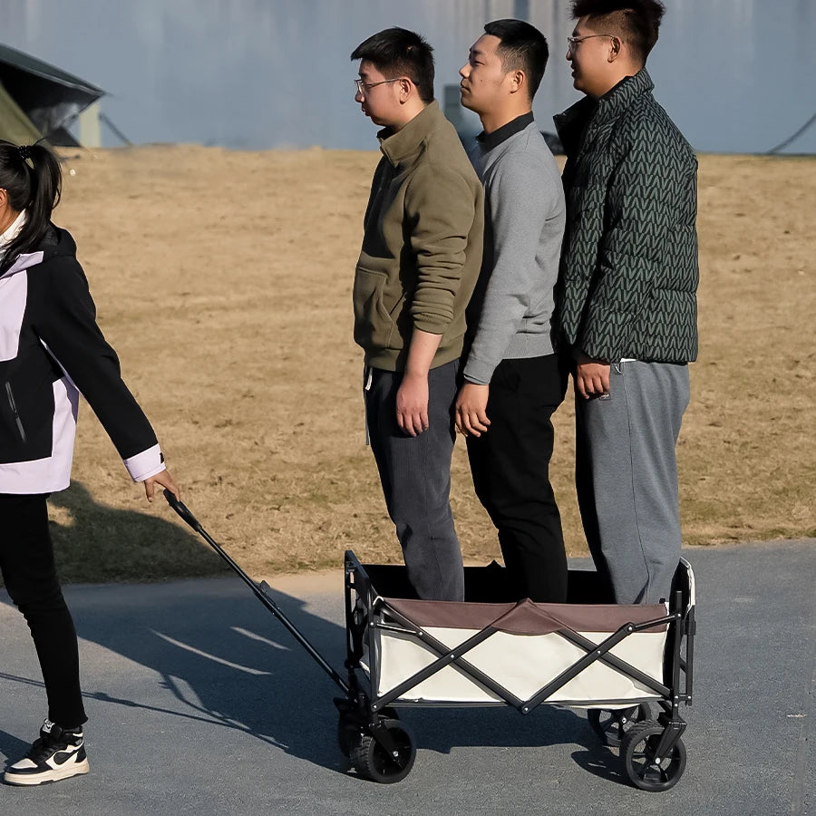 Collapsible Folding Utility Beach Wagon Cart Heavy Duty Large Capacity Fold Wagon Outdoor Trolley Portable Camping Cart Table - Buy online at  Vibe In Cart.