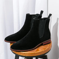 Men's Mid-Calf Chelsea Boots With Zipper Closure Low Heel