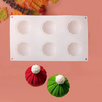 6 Cell Christmas Knitted Hat Design French Mousse Cake Mold Silicone Cake Mold Dessert Decorating Tools Kitchen Bakeware - Buy online at  Vibe In Cart.