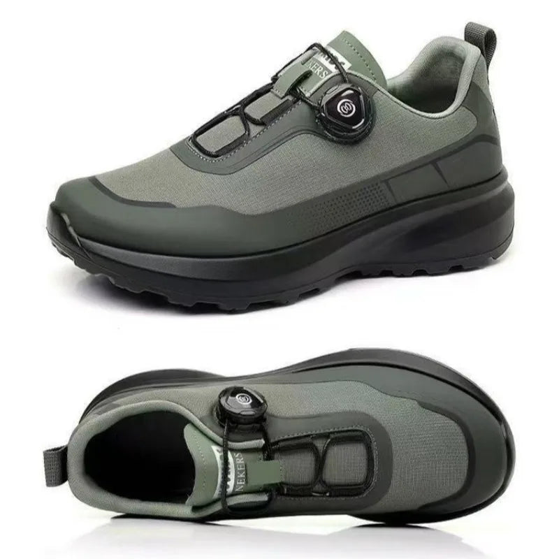 Men's Button Closure Casual Walking Shoes Flat Heel Design