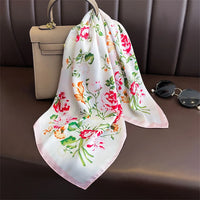 Square Satin Silk Scarf for Women, Casual All Seasons