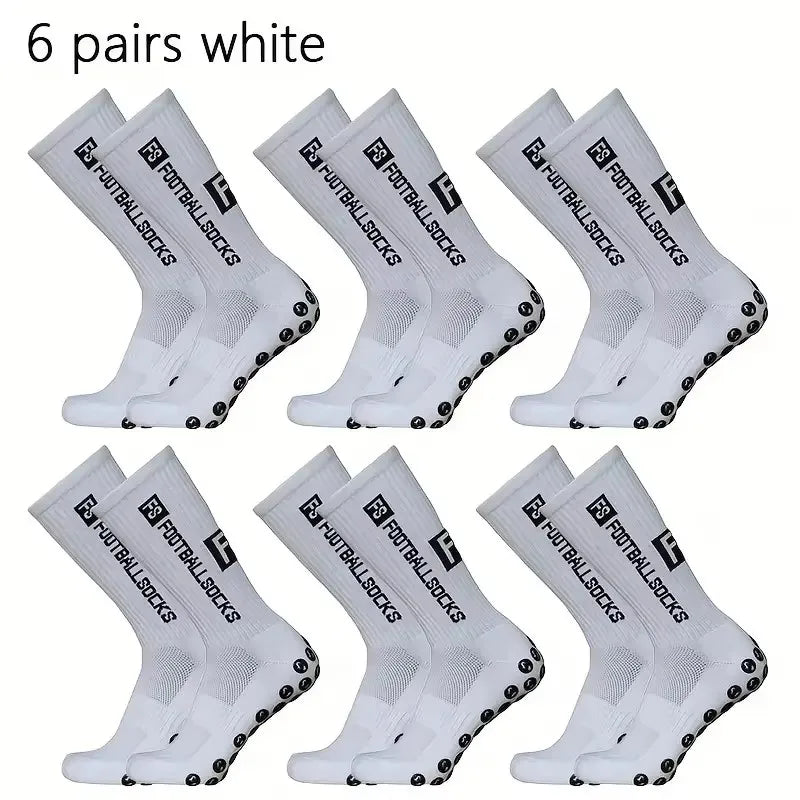 6 Pairs Breathable Football Socks Men Women Sports Socks Non-slip Silicone Bottom Soccer Baseball Socks Outdoor Sport Yoga Socks - Buy online at  Vibe In Cart.