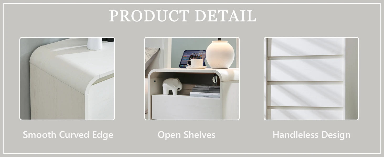 25" Tall Modern Nightstand with Charging Station, 23.6'' Wide Wood Bedside Table w/2 Storage Drawers,for Bedroom, Living Room - Buy online at  Vibe In Cart.