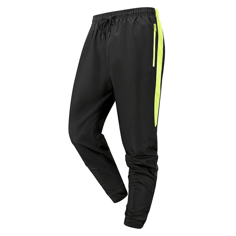 Men's Colorblock Patchwork Breathable Sports Pants with Zipper Pockets