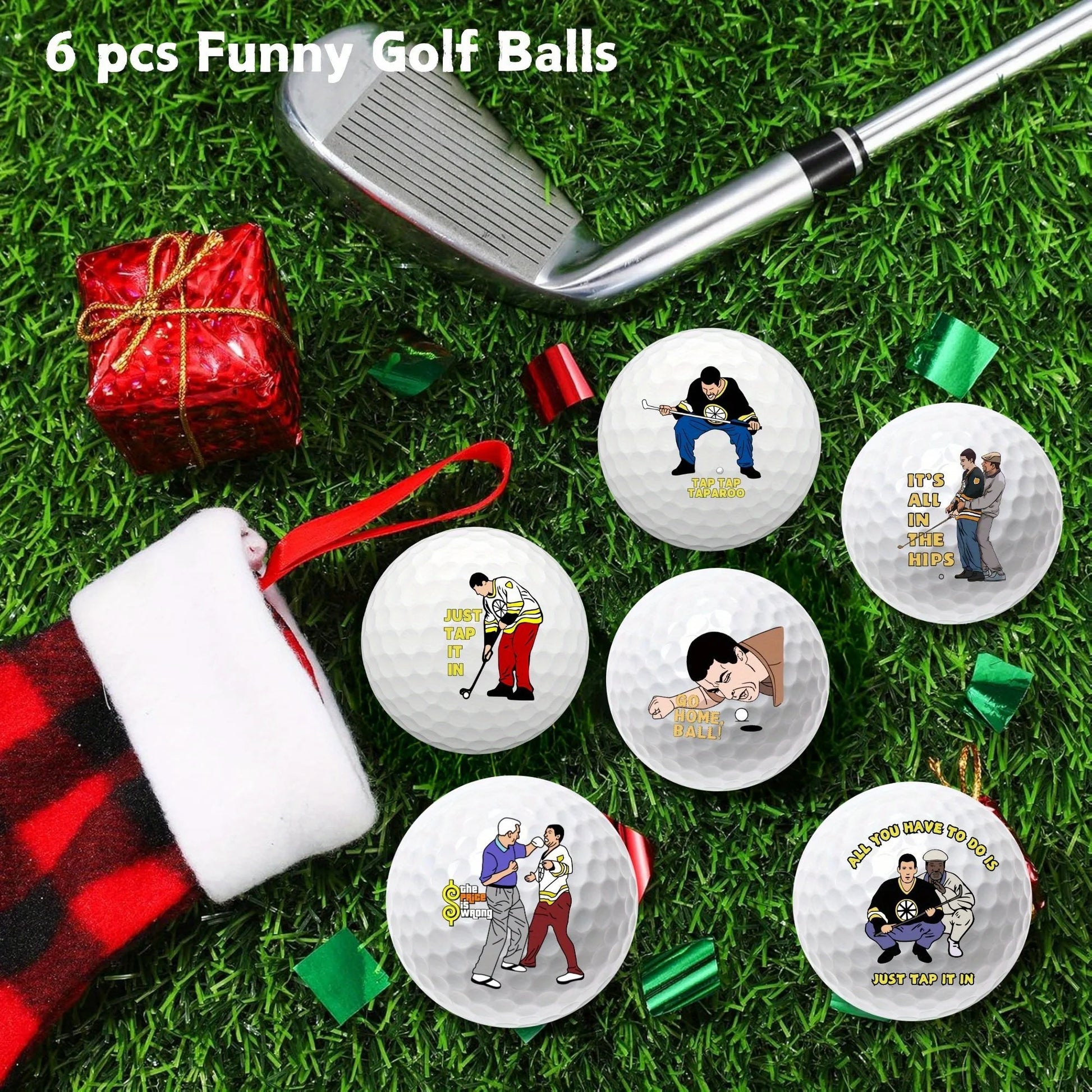 6 counts Funny Happy Gilmore Golf Balls Gift Set, Hilarious Novelty Golf Ball Set for Men, Dad,  Fun Golf  Accessories & Decor - Buy online at  Vibe In Cart.