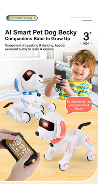 Interactive Remote Control Robot Dog with Programmable Stunts and Touch Features