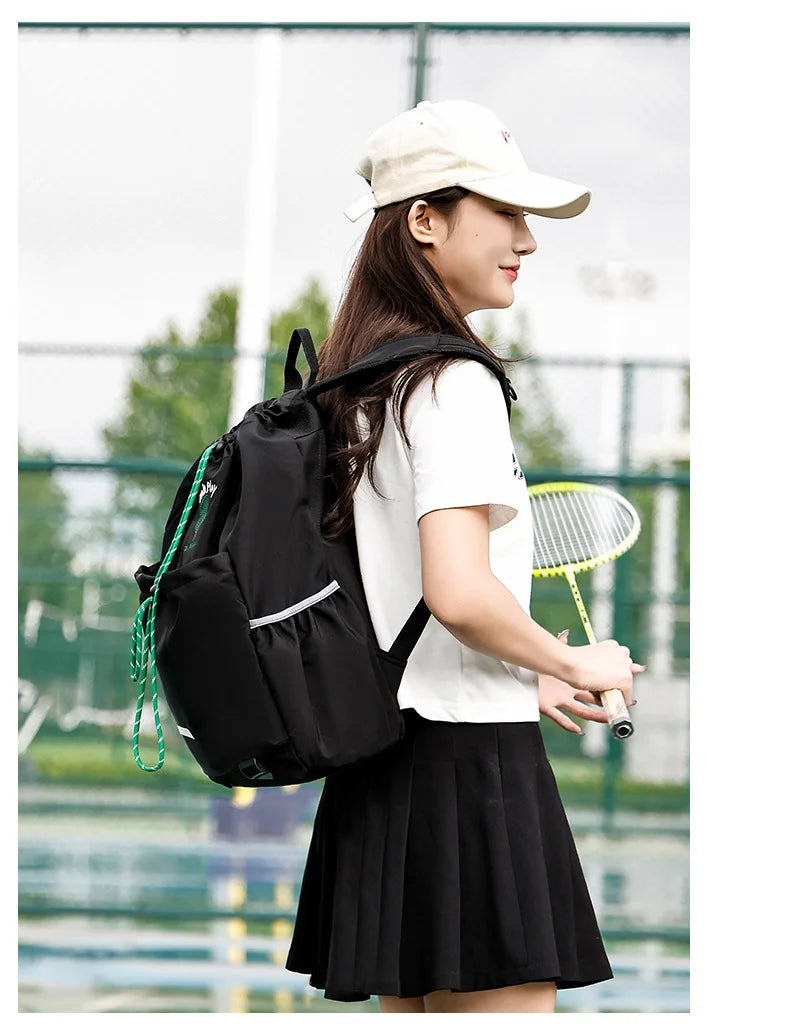 Lightweight Nylon Drawstring Racket Bag for Tennis and Badminton