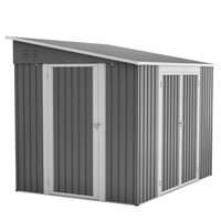 LZBEITEM 6 x 8 FT Metal Outdoor Storage Shed, Garden Tool Storage House with 2 Lockable Door for Backyard, Patio, Lawn, Gray - Buy online at  Vibe In Cart.