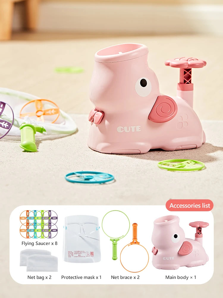 Air Discs Launcher Childern Toys Indoor Outdoor Games Soaring Machine Flying Disc Saucer Foot Launcher Kids Jump Spoorts Toy